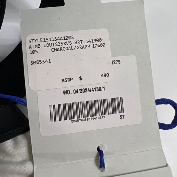 Burberry Louis Reversible Check Leather Belt Charcoal Graphite Size 105 / 42 - Picture 9 of 13